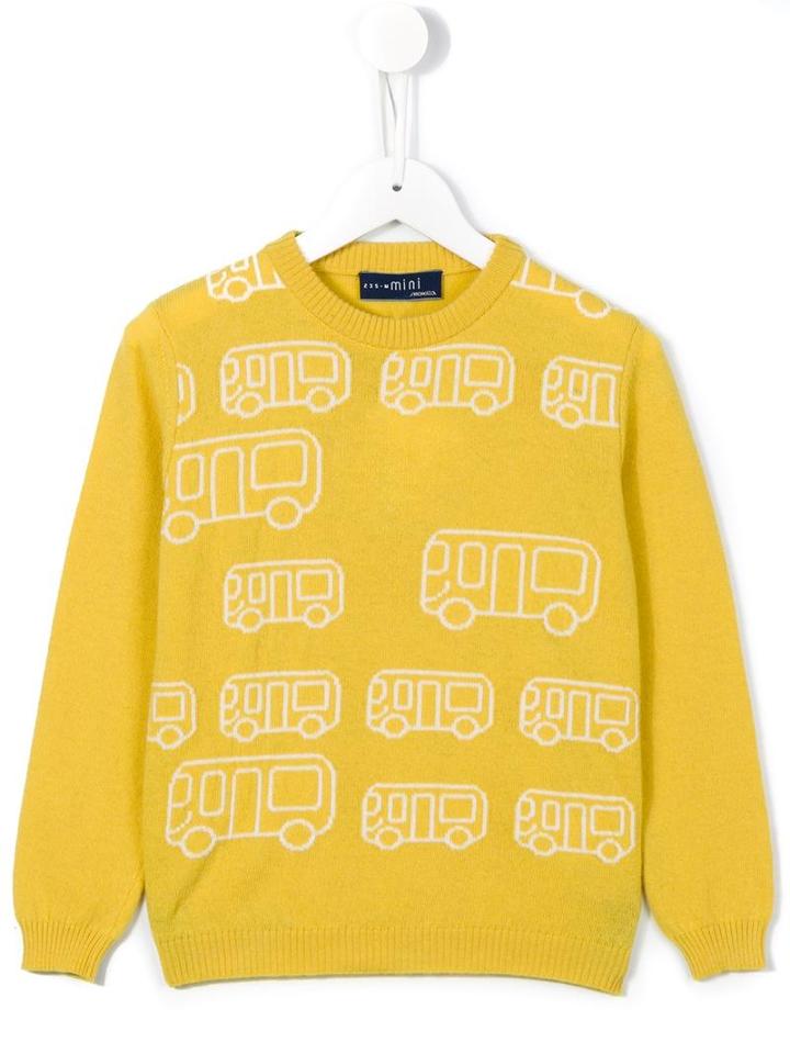 Simonetta Bus Print Jumper, Boy's, Size: 6 Yrs, Yellow/orange