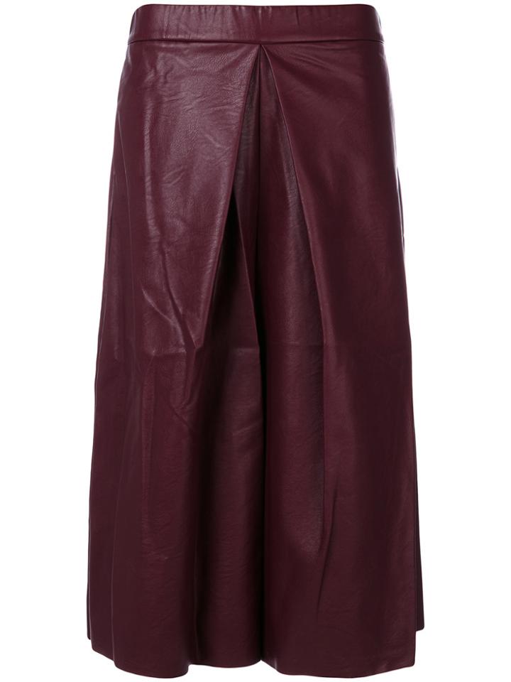 Mm6 Maison Margiela Faux Leather Cropped Wide Leg Trousers - Pink &
