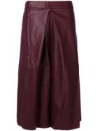 Mm6 Maison Margiela Faux Leather Cropped Wide Leg Trousers - Pink &
