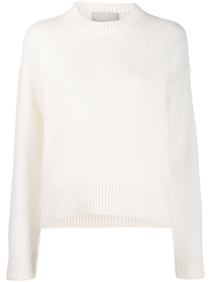 Laneus Crew-neck Knit Sweater - White