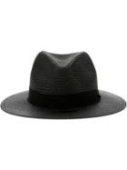 Rag & Bone Panama Hat, Women's, Size: M, Black, Straw/cotton/viscose