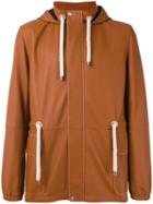Loewe - Hooded Hiking Jacket - Men - Cotton/lamb Skin/polyamide/polyurethane - 50, Brown, Cotton/lamb Skin/polyamide/polyurethane