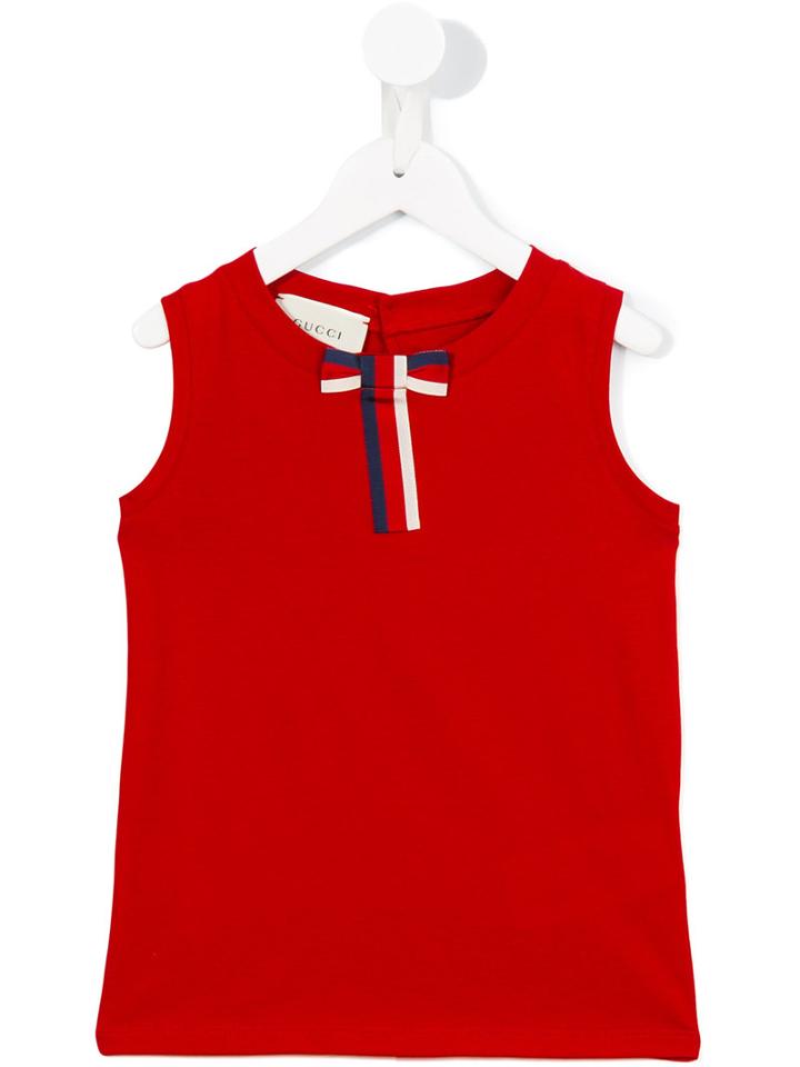 Gucci Kids Bow Detail Tank Top, Toddler Girl's, Size: 4 Yrs, Red