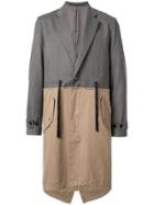 Johnundercover Colourblock Coat - Grey