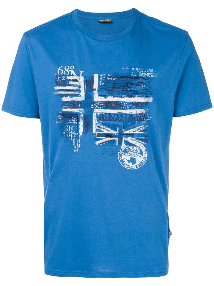 Napapijri Graphic Print T-shirt - Blue