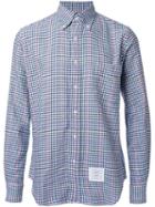 Thom Browne Plaid Button-down Shirt, Men's, Size: 1, Blue, Cotton