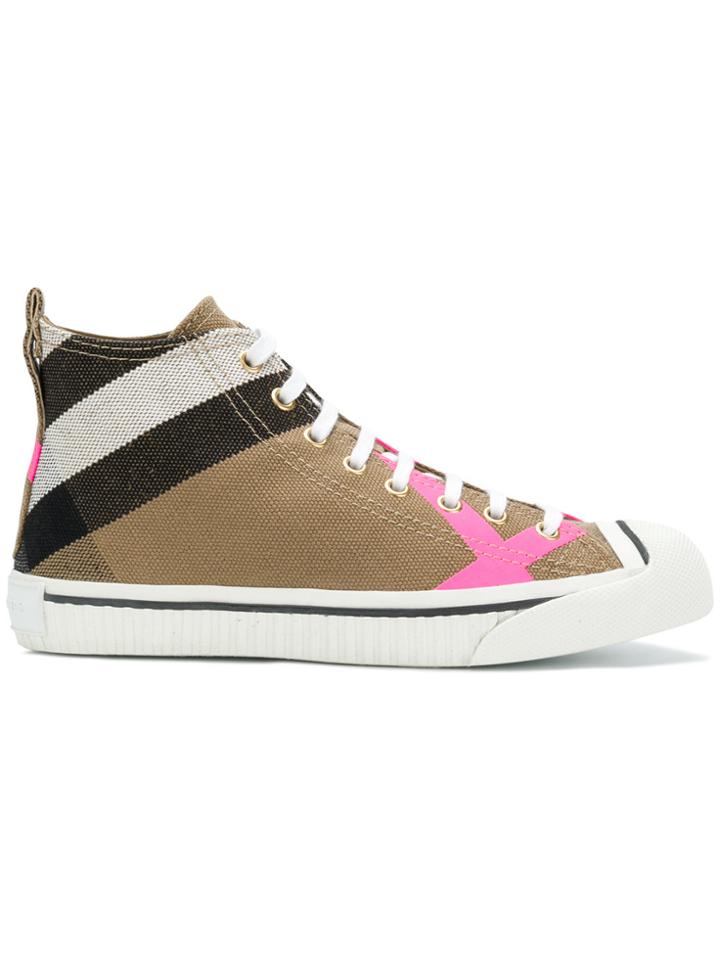 Burberry House Check Hi-top Sneakers - Nude & Neutrals