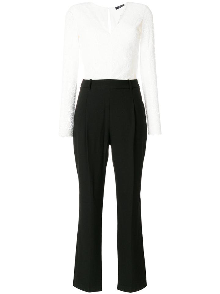 Twin-set V-neck Cropped Jumpsuit - Black