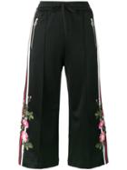 Gucci Embroidered Cropped Track Pants - Black