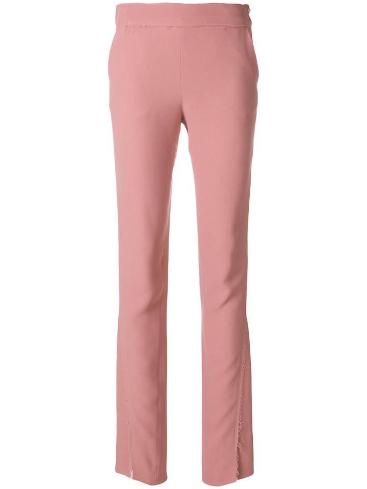 Maison Flaneur Raw Edge Skinny Trousers - Pink & Purple