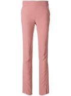 Maison Flaneur Raw Edge Skinny Trousers - Pink & Purple