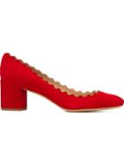 Chloé Lauren Pumps, Women's, Size: 40, Red, Suede/leather