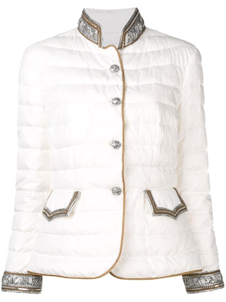 Ermanno Scervino Embellished Puffer Jacket - White