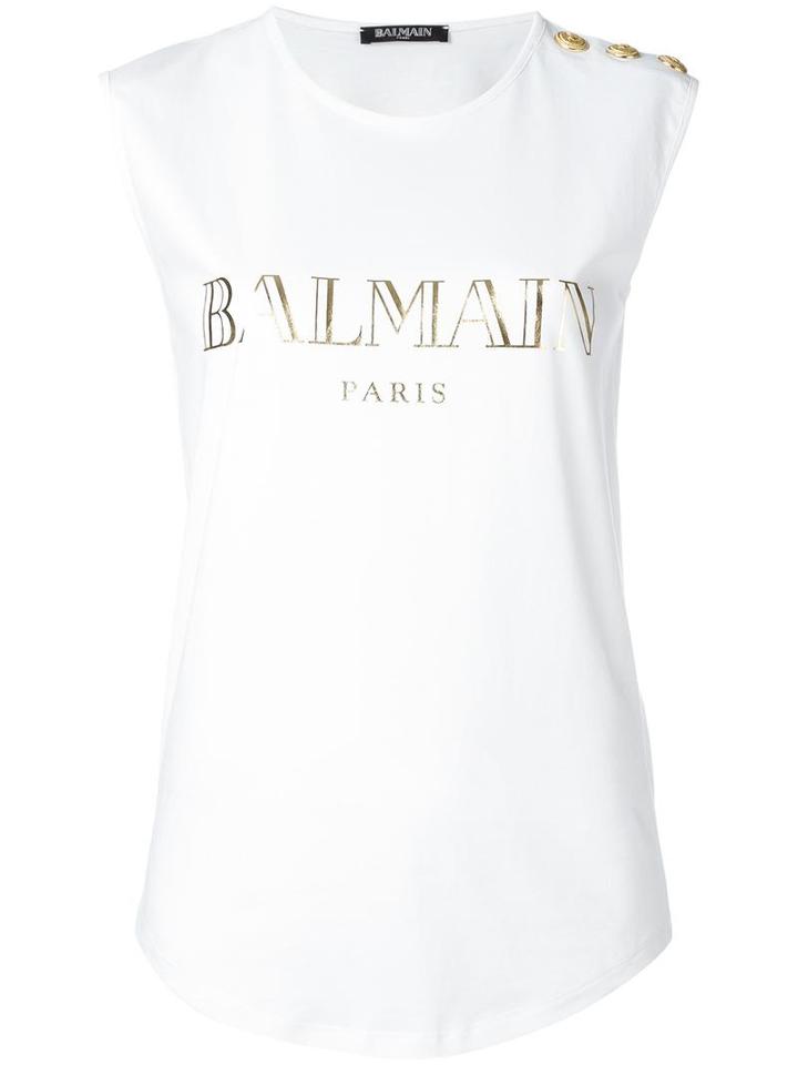 Balmain Logo T-shirt, Women's, Size: 34, Cotton