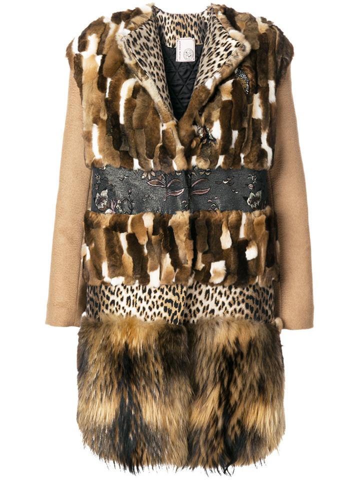 Antonio Marras Panelled Coat - Brown