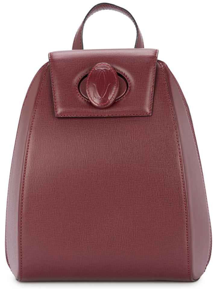 Cartier Vintage Logo Lock Backpack - Red