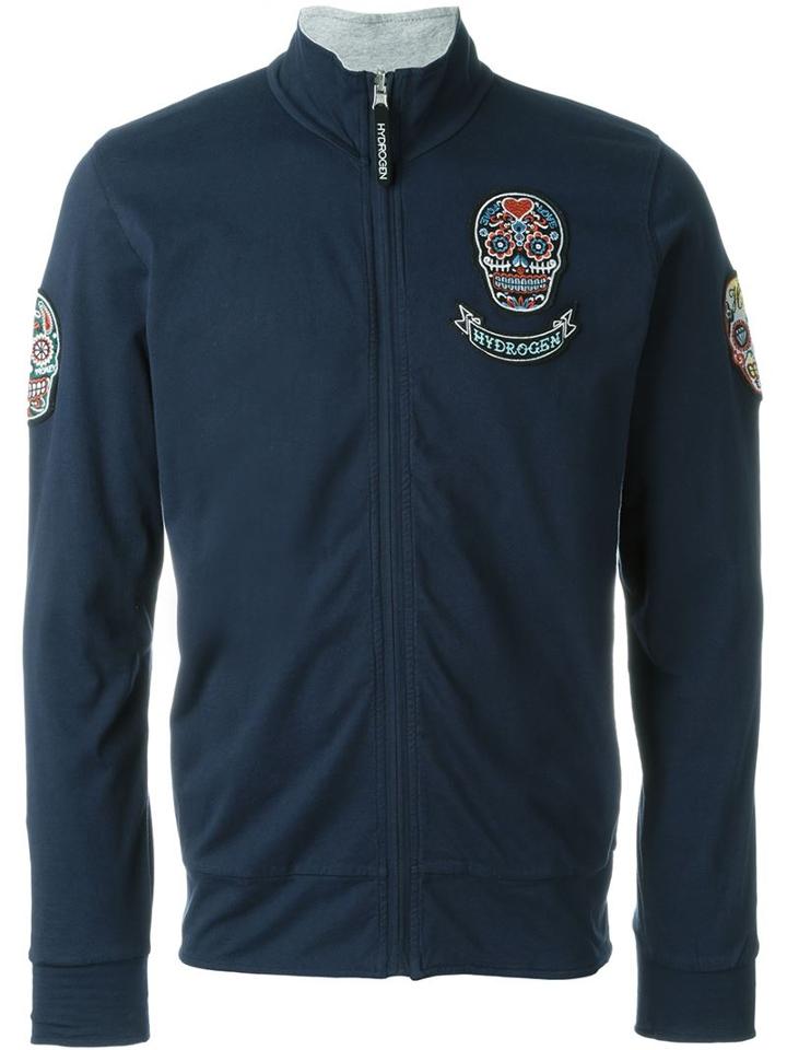 Hydrogen Embroidered Skull Zip Top