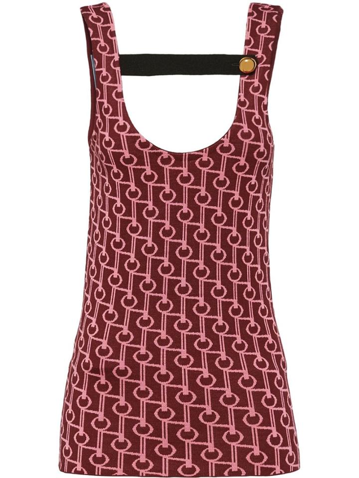 Prada Jacquard Vest - Red