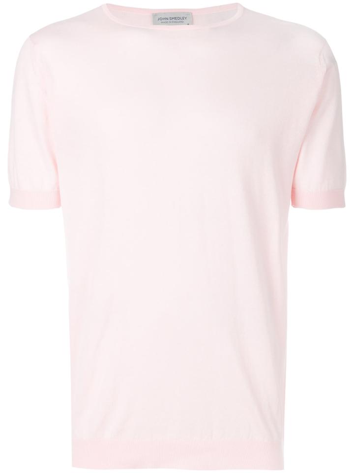 John Smedley Crew Neck T-shirt - Pink & Purple