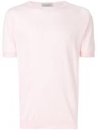 John Smedley Crew Neck T-shirt - Pink & Purple