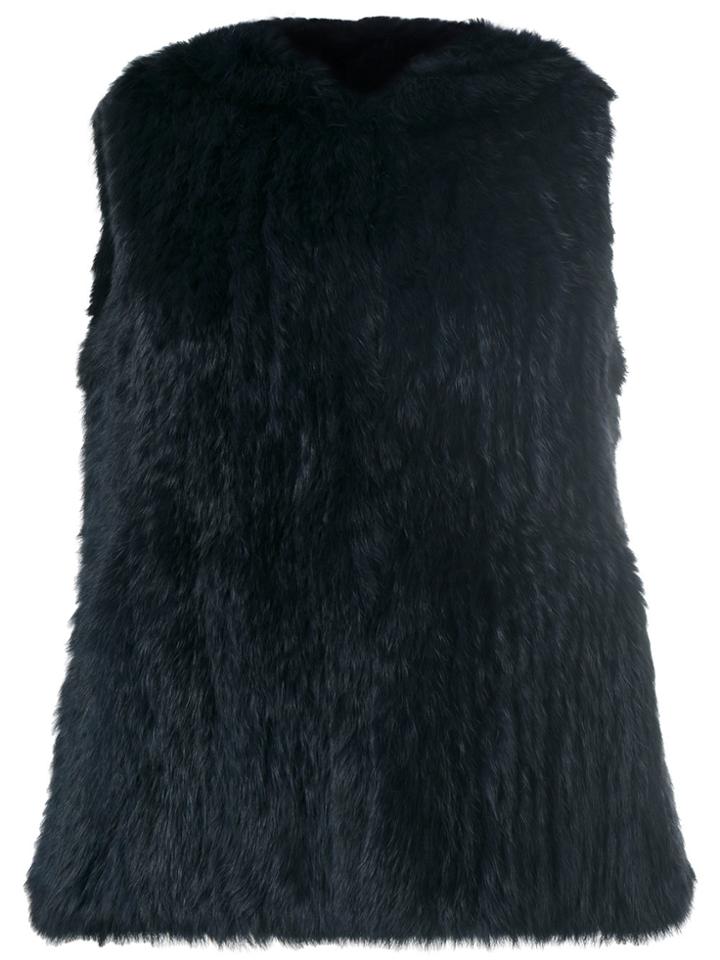 Yves Salomon Textured Gilet - Blue