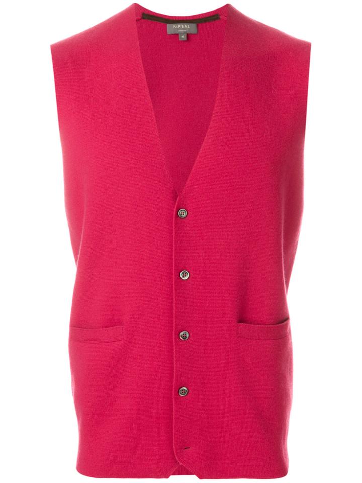 N.peal Classic Buttoned Waistcoat - Red