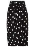 Andrea Marques Printed Skirt, Women's, Size: 44, Black, Silk