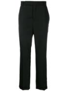 Saint Laurent Roll-up Hem Tailored Trousers - Black
