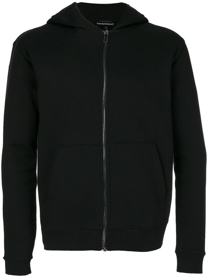 Emporio Armani - Logo Panel Hooded Jacket - Men - Cotton/polyester - Xl, Black, Cotton/polyester