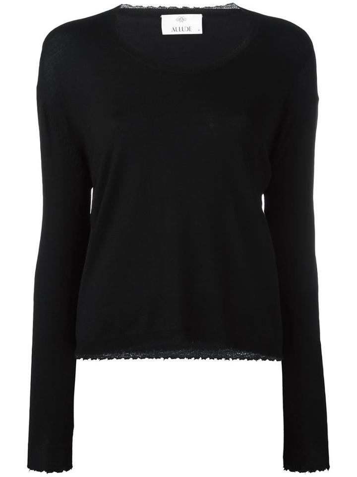Allude Fine Knit Jumper, Women's, Size: Xl, Black, Virgin Wool