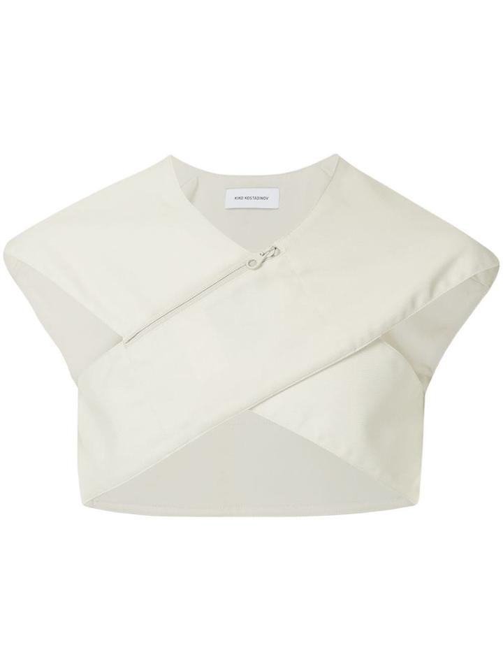 Kiko Kostadinov Crisscross Cropped Top - Brown
