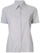 Chanel Pre-owned Striped Embroidered Logo Shirt - Grey
