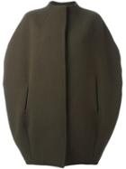 Gianluca Capannolo - Collarless Shortsleeved Jacket - Women - Nylon/polyamide/spandex/elastane/virgin Wool - 40, Green, Nylon/polyamide/spandex/elastane/virgin Wool
