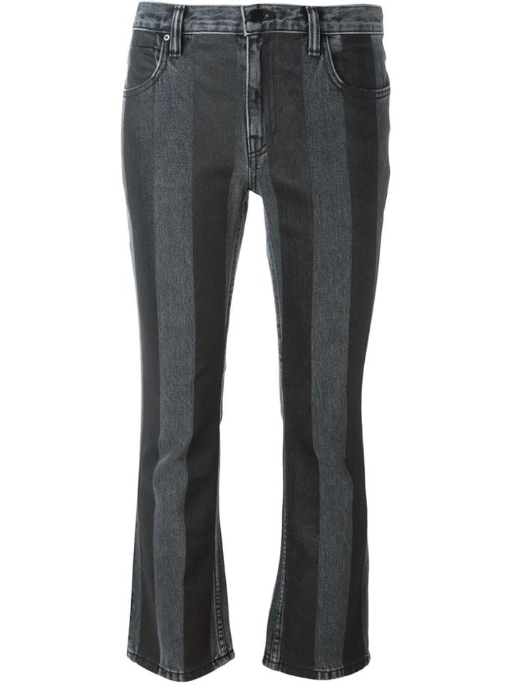 T By Alexander Wang Striped Flared Jeans - Black