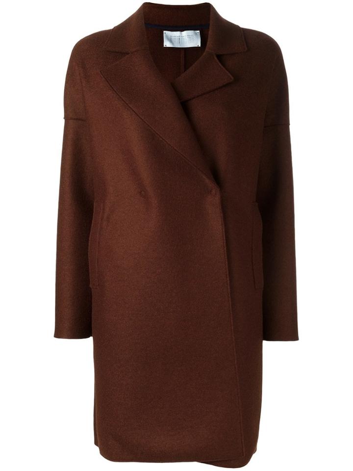 Harris Wharf London Notched Lapel Coat - Brown