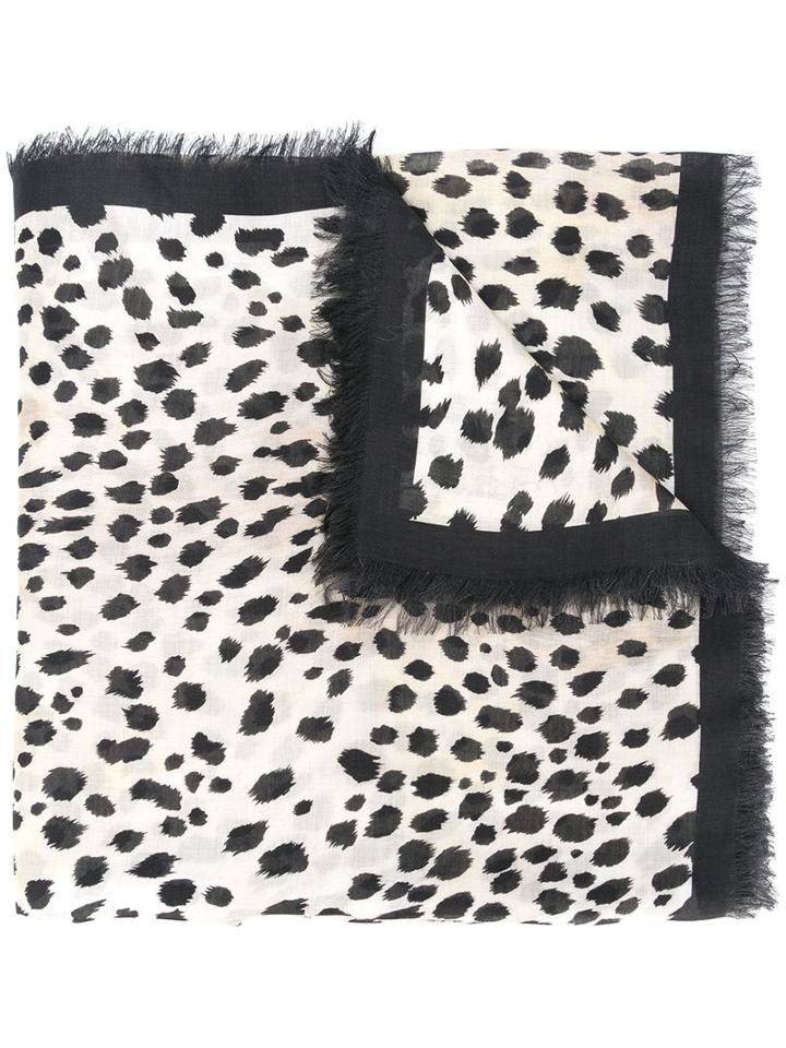 Roberto Cavalli Frayed Edge Scarf, Women's, Black, Modal