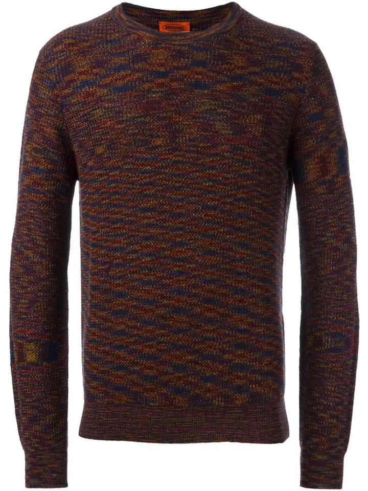 Missoni Melange Crew Neck Jumper, Men's, Size: 54, Wool