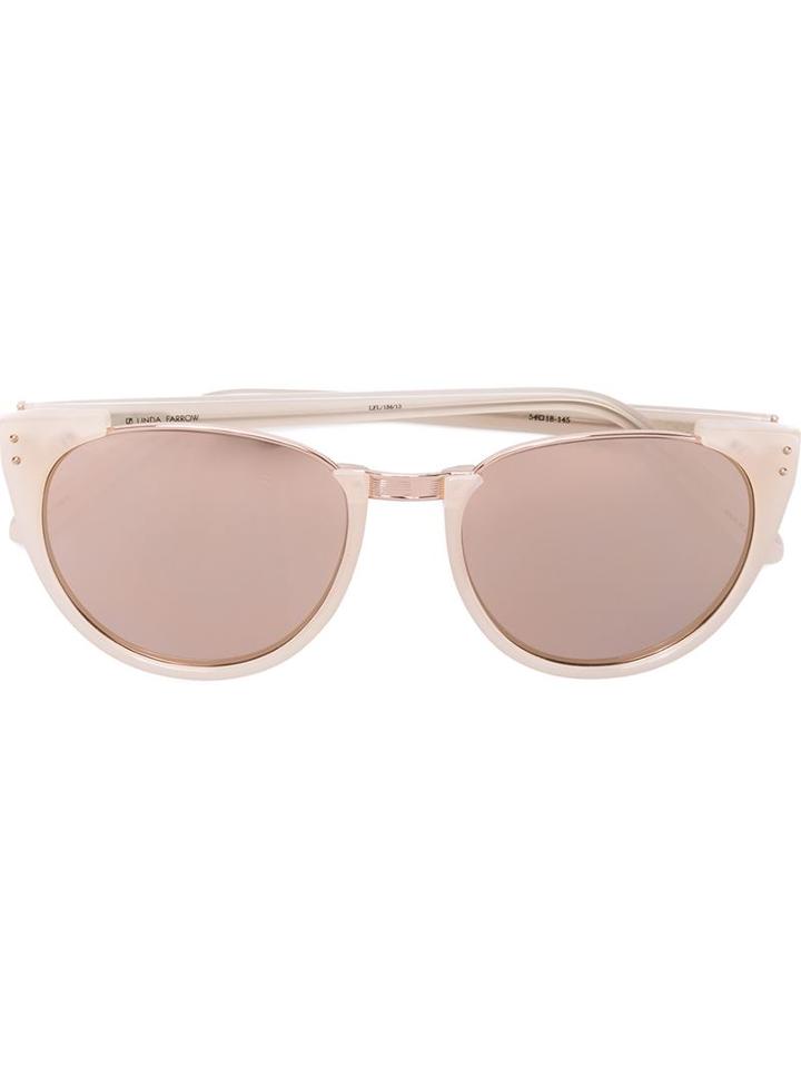 Linda Farrow Round Shaped Sunglasses, Women's, Pink/purple, Acetate