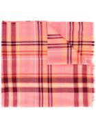 Paul Smith Plaid Scarf, Women's, Pink/purple, Lambs Wool