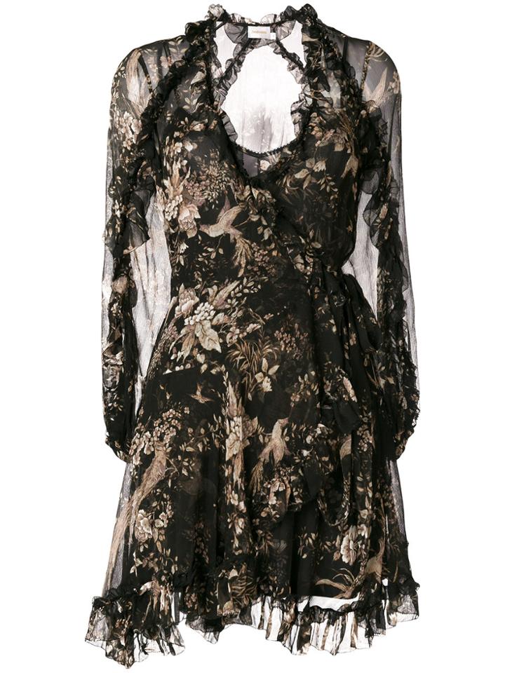 Zimmermann Floral Print Dress - Black