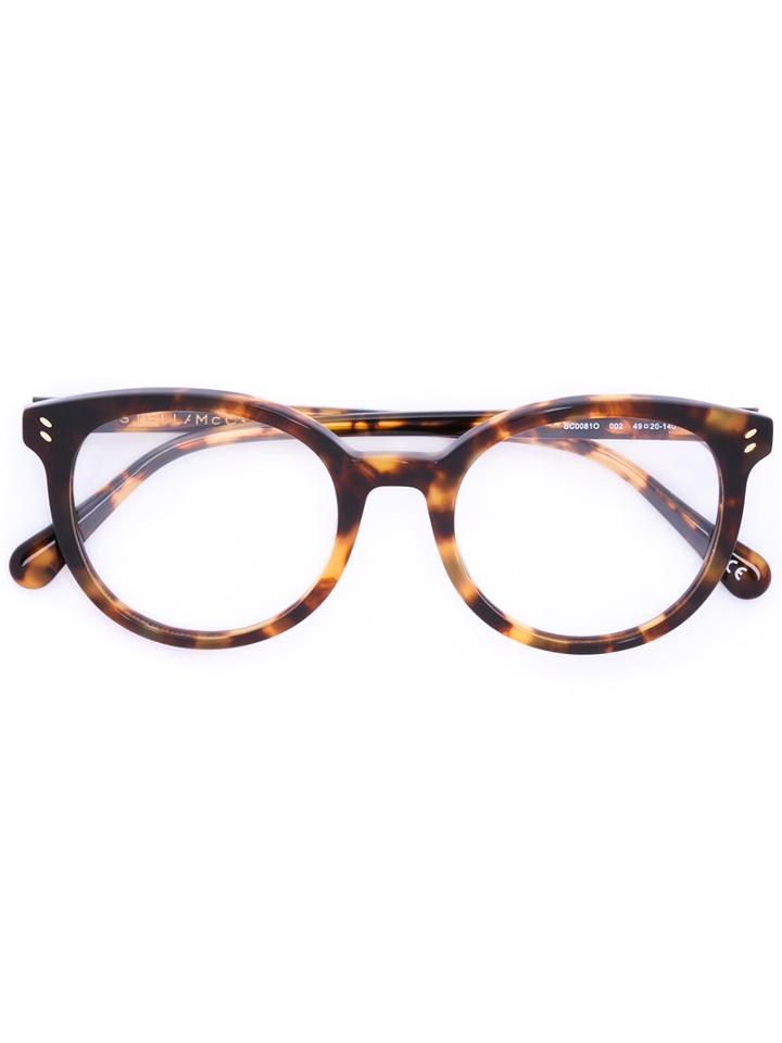 Stella Mccartney - Tortoiseshell Oval Shape Glasses - Women - Acetate - 49, Brown, Acetate