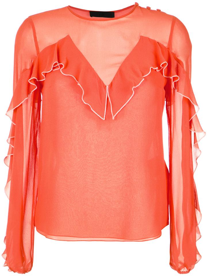 Nk Ruffle Details Blouse - Yellow & Orange