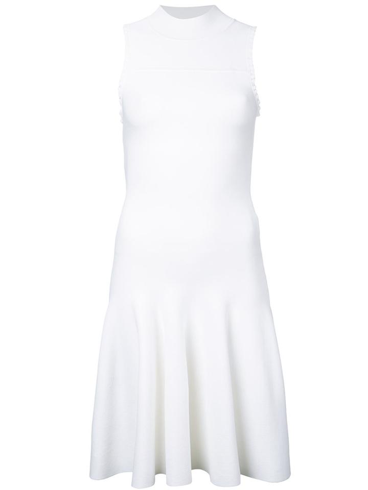 Carven Band Collar Dress, Women's, Size: Large, White, Nylon/viscose
