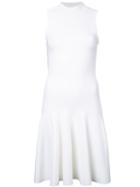 Carven Band Collar Dress, Women's, Size: Large, White, Nylon/viscose