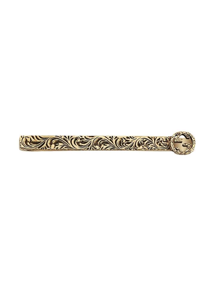 Gucci 18kt Yellow Gold Textured Tie Pin