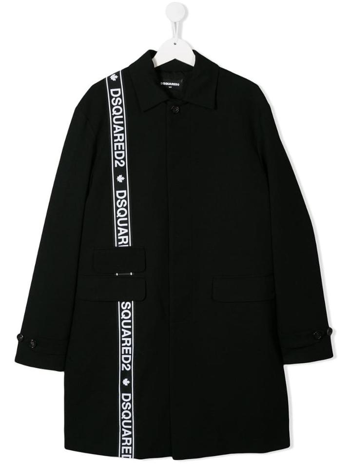 Dsquared2 Kids Logo Tape Coat - Black