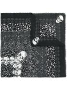 Zadig & Voltaire Skull Print Frayed Scarf - Black