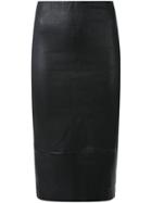 Scanlan Theodore Stretch Leather High Waist Skirt