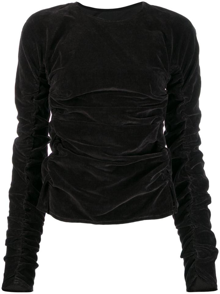 Lemaire Ruched Long Sleeve Top - Grey