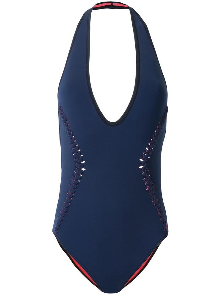 Dion Lee Braided One Piece, Women's, Size: 8, Blue, Nylon/spandex/elastane